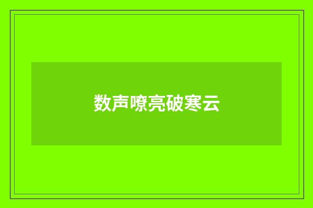 数声嘹亮破寒云