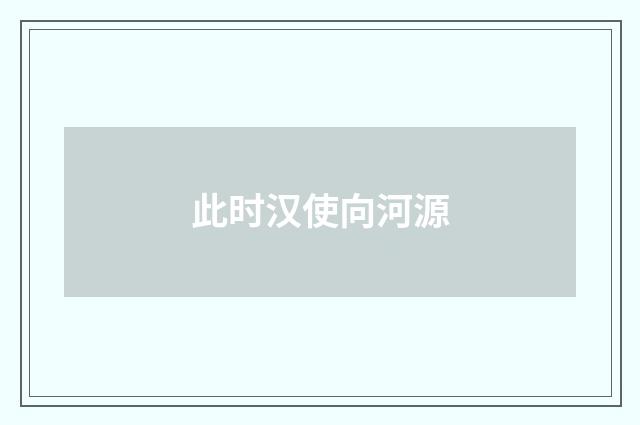 此时汉使向河源