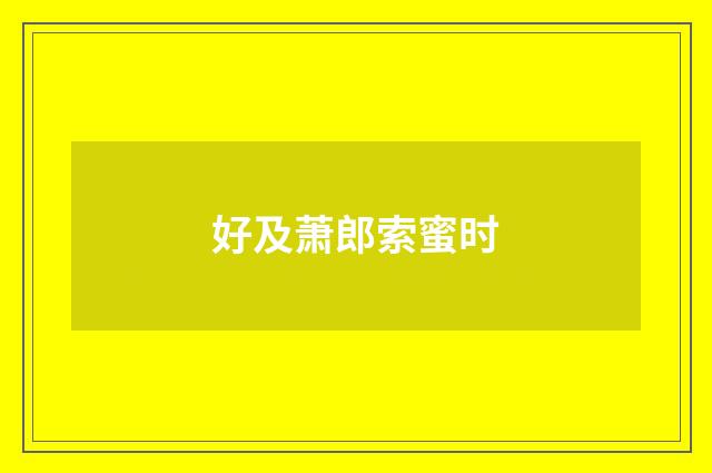 好及萧郎索蜜时