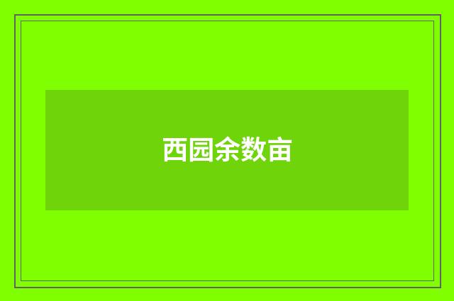 西园余数亩