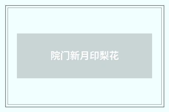 院门新月印梨花