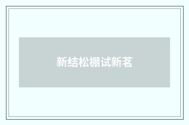 新结松棚试新茗