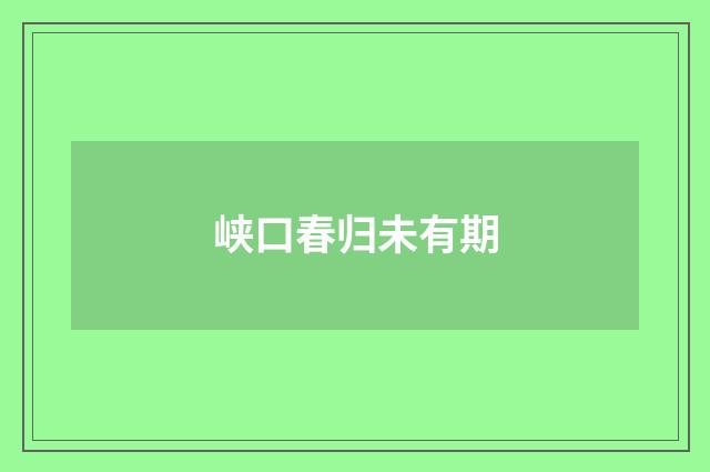 峡口春归未有期