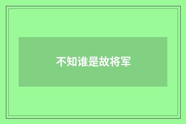 不知谁是故将军