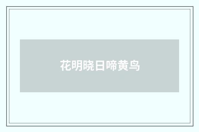 花明晓日啼黄鸟