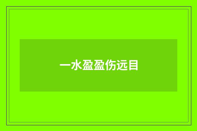 一水盈盈伤远目