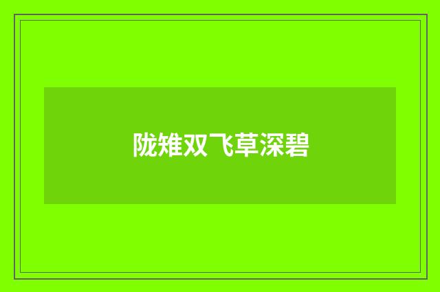 陇雉双飞草深碧