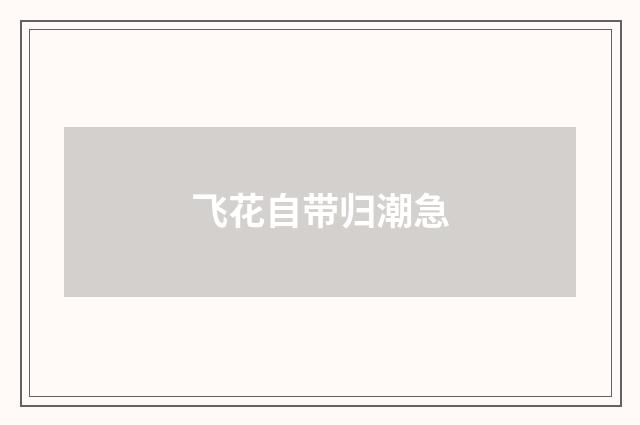 飞花自带归潮急