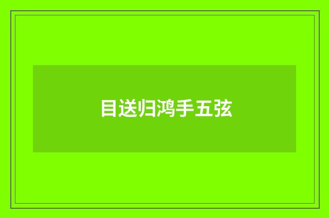 目送归鸿手五弦