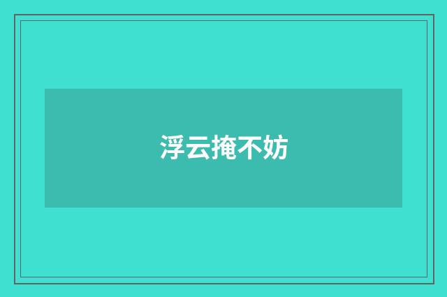 浮云掩不妨