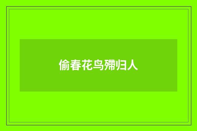 偷春花鸟殢归人