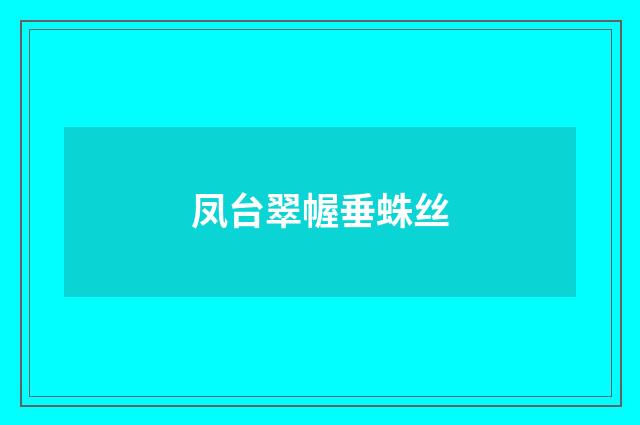 凤台翠幄垂蛛丝
