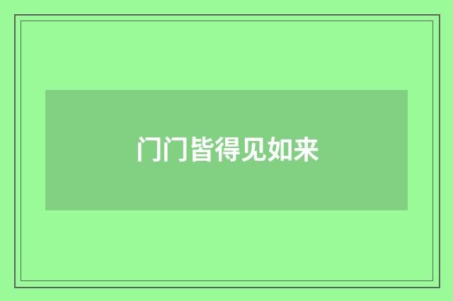 门门皆得见如来