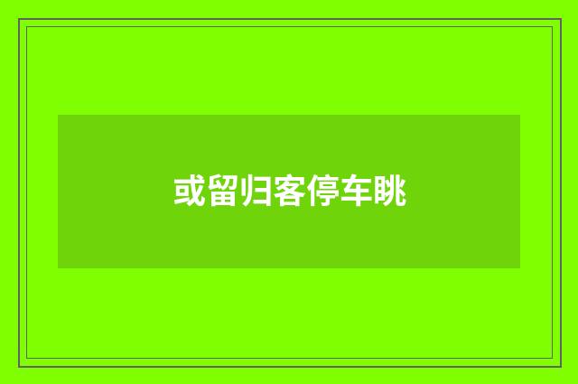 或留归客停车眺