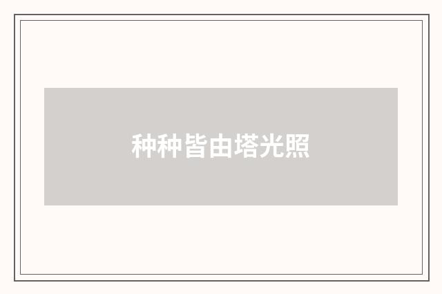 种种皆由塔光照