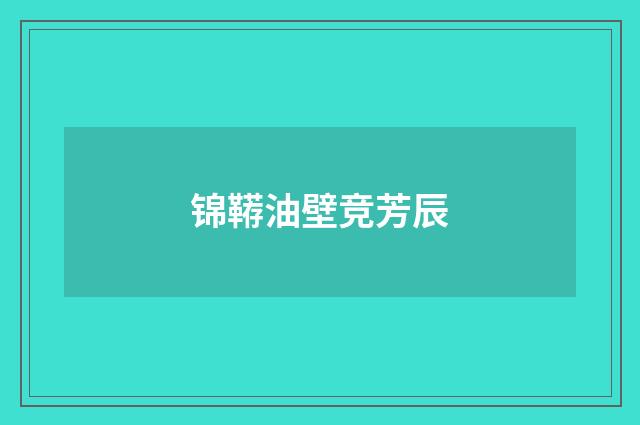锦鞯油壁竞芳辰