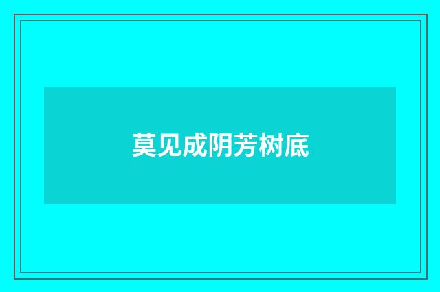 莫见成阴芳树底
