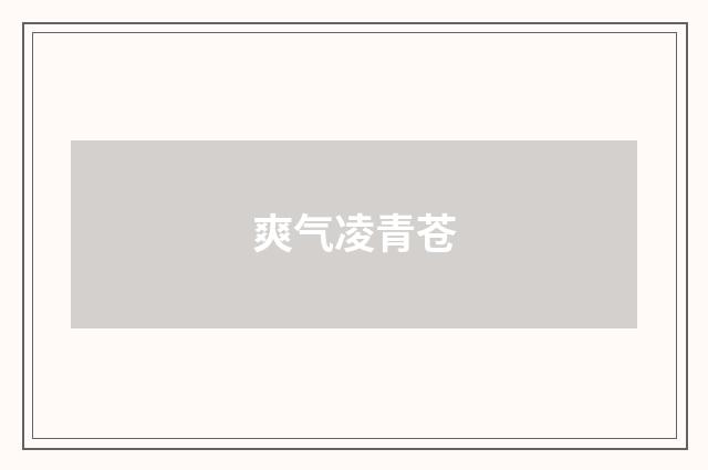 爽气凌青苍