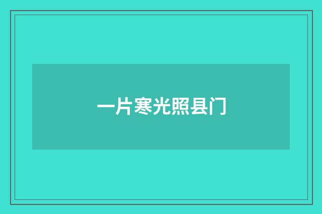 一片寒光照县门