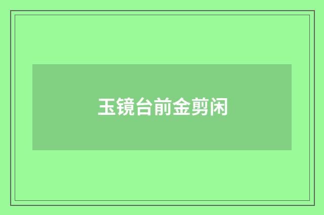 玉镜台前金剪闲