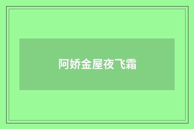 阿娇金屋夜飞霜