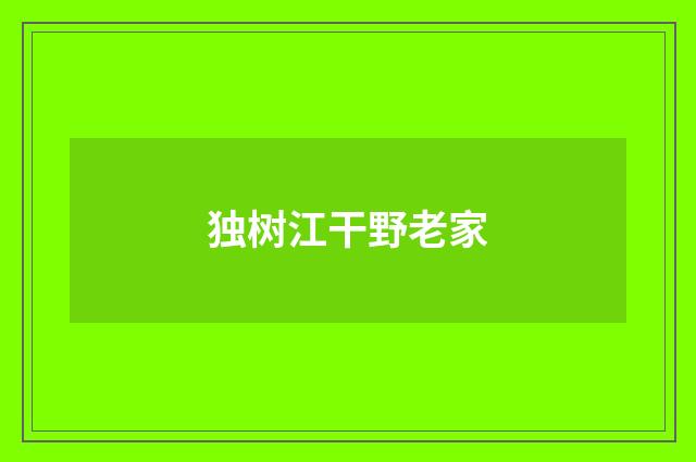 独树江干野老家