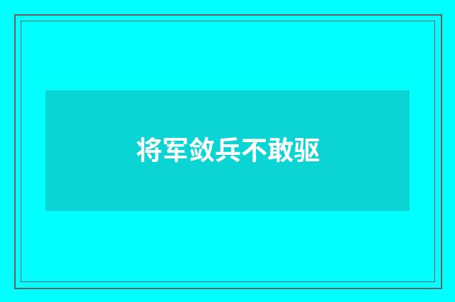 将军敛兵不敢驱