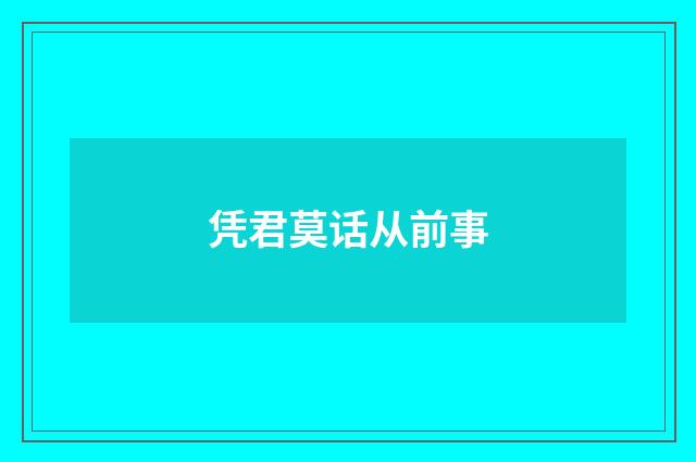 凭君莫话从前事