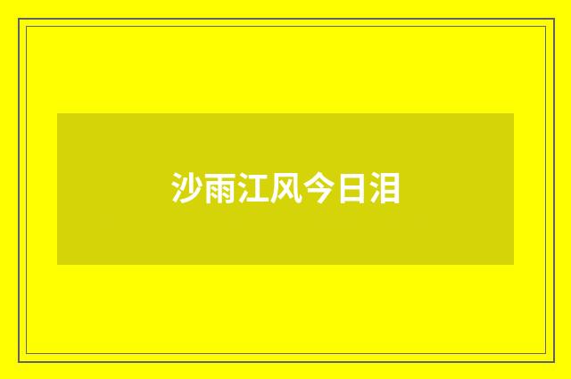 沙雨江风今日泪