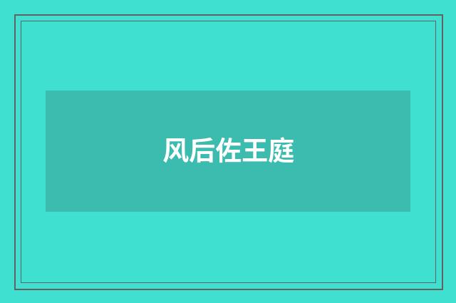 风后佐王庭