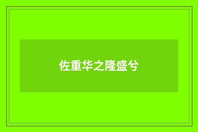 佐重华之隆盛兮