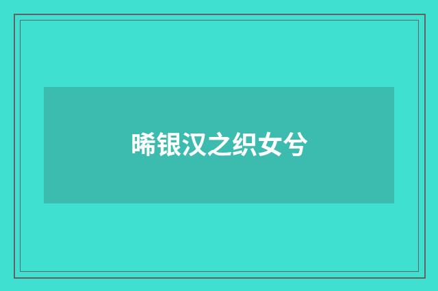 晞银汉之织女兮