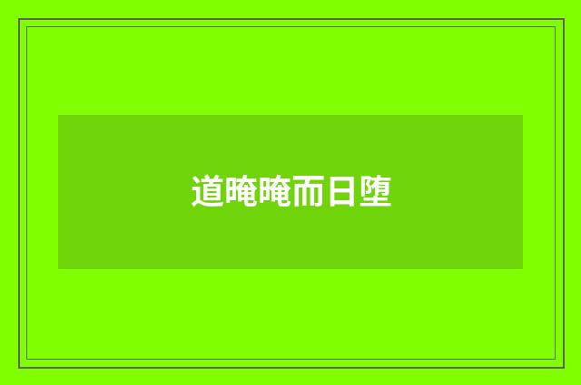 道晻晻而日堕