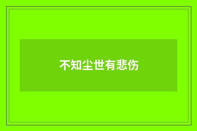 不知尘世有悲伤