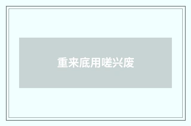 重来底用嗟兴废