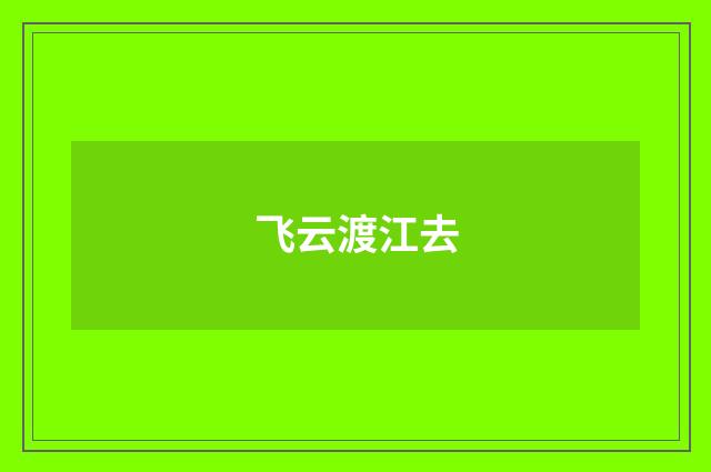 飞云渡江去