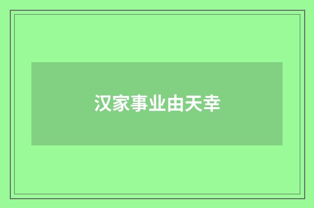 汉家事业由天幸