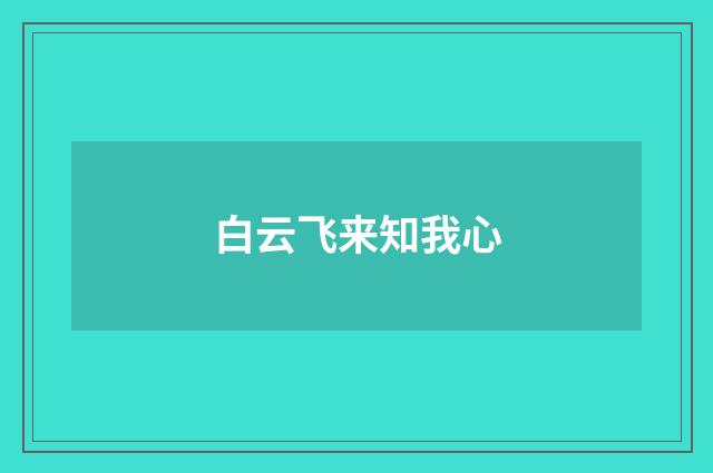 白云飞来知我心