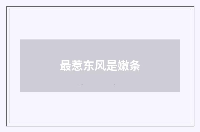 最惹东风是嫩条