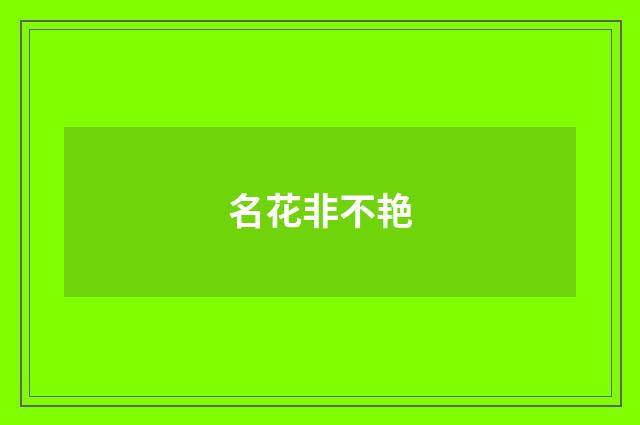 名花非不艳