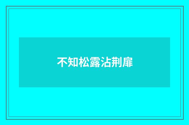 不知松露沾荆扉