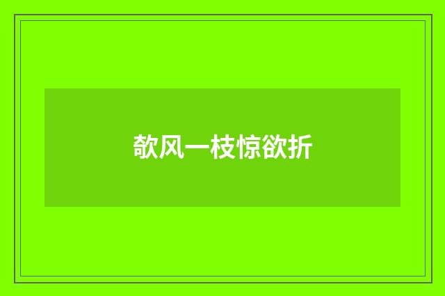 欹风一枝惊欲折