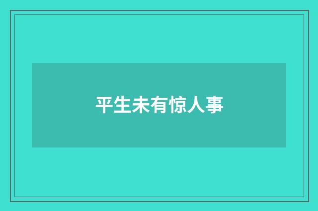 平生未有惊人事