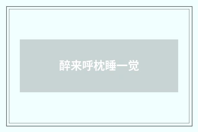 醉来呼枕睡一觉