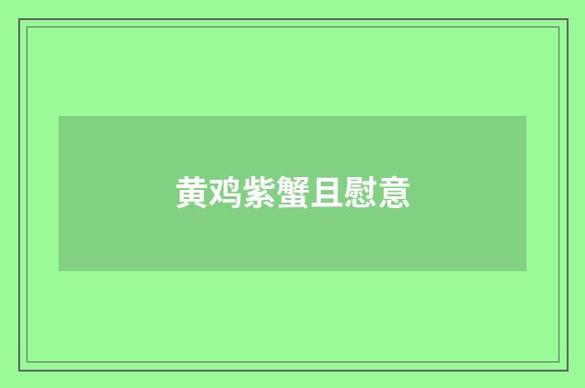 黄鸡紫蟹且慰意