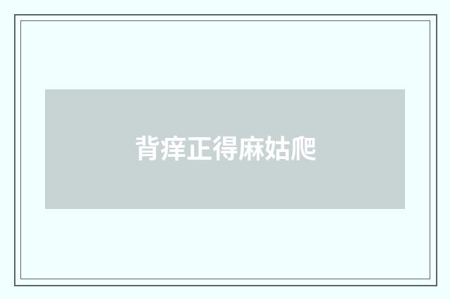 背痒正得麻姑爬