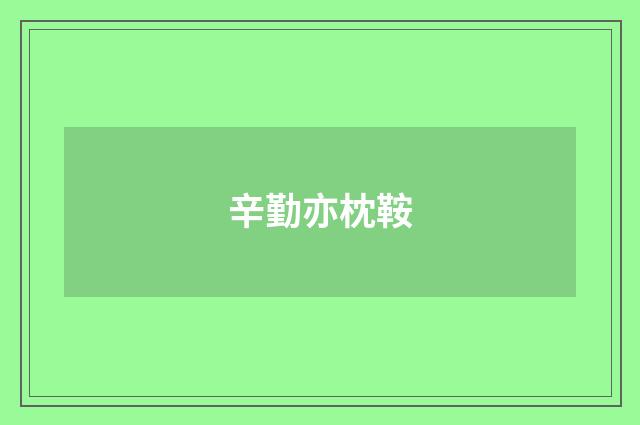 辛勤亦枕鞍