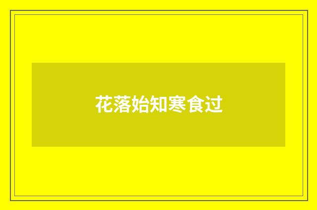 花落始知寒食过
