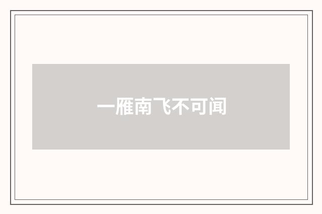 一雁南飞不可闻