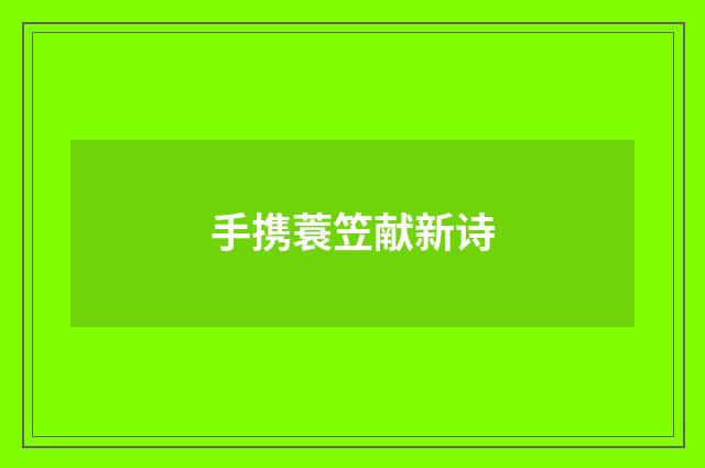 手携蓑笠献新诗